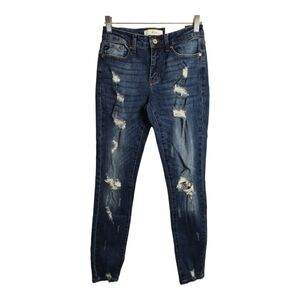 Kancan‎ Midrise Super Skinny Destructed Boho Festival Vacation Casual Jeans 5/26